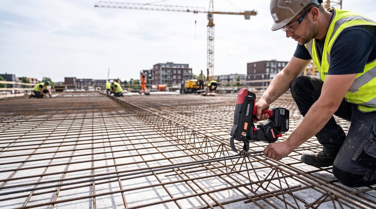 Rebartier vlechtmachines op de bouw